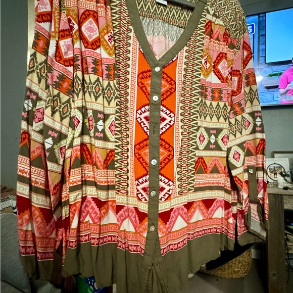 Ruby Rd. Multicolor Geometric Cardigan - Picture 1 of 4